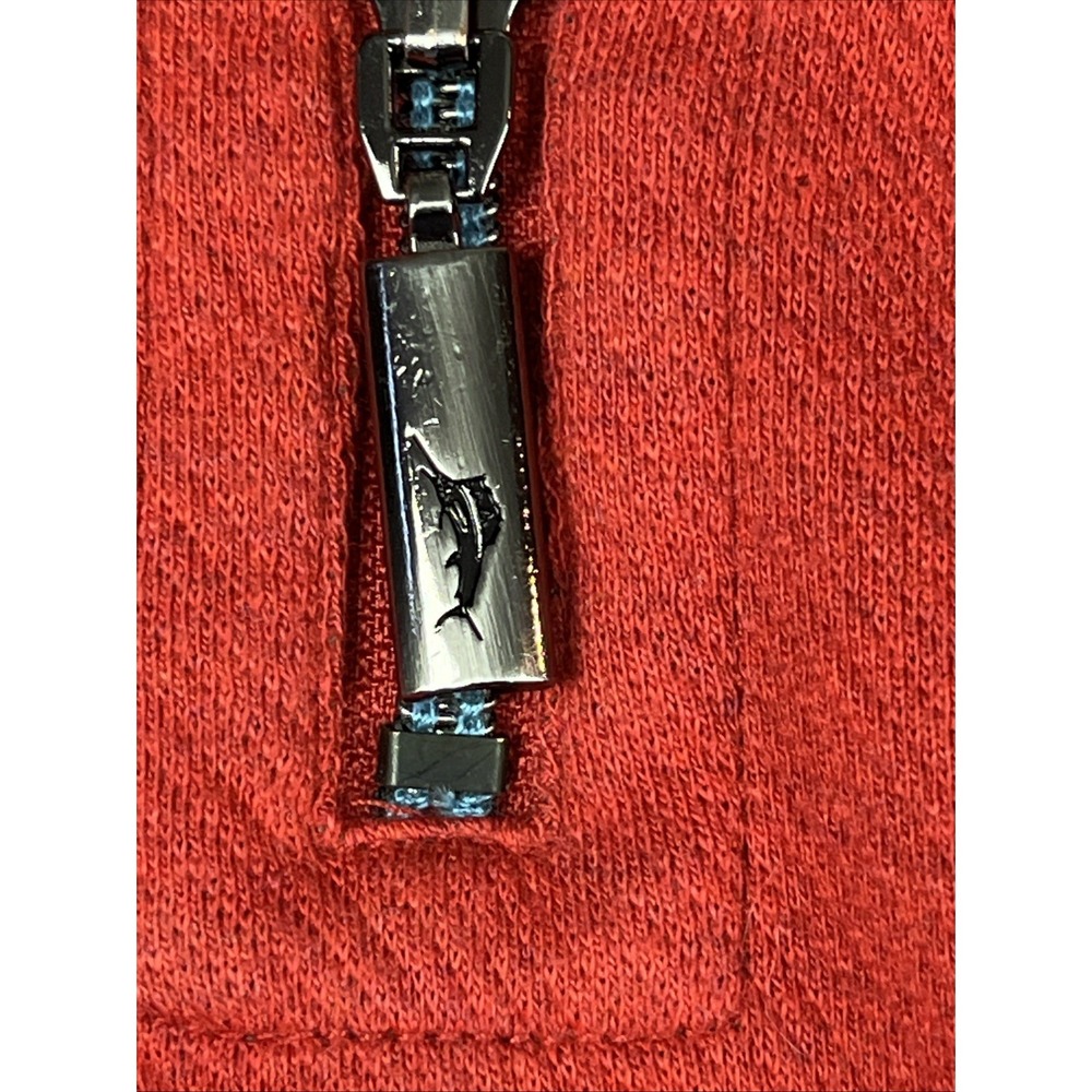 Tommy Bahama EUC Men's Flip Side‎ Twill Reversible Half Zip Pullover Red/Brown L - Picture 11 of 13
